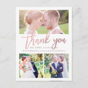 Pix Dezines Wedding Vielen Dank/Imitate Rose Gold Postkarte