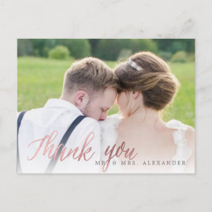 Pix Dezines Wedding Vielen Dank/Imitats Rose Gold Postkarte