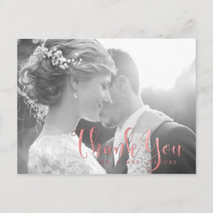 Pix Dezines Wedding Vielen Dank/Rose Gold Script Postkarte