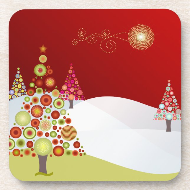 Pix Dezines Weihnachtsbäume Untersetzer (Vorderseite)