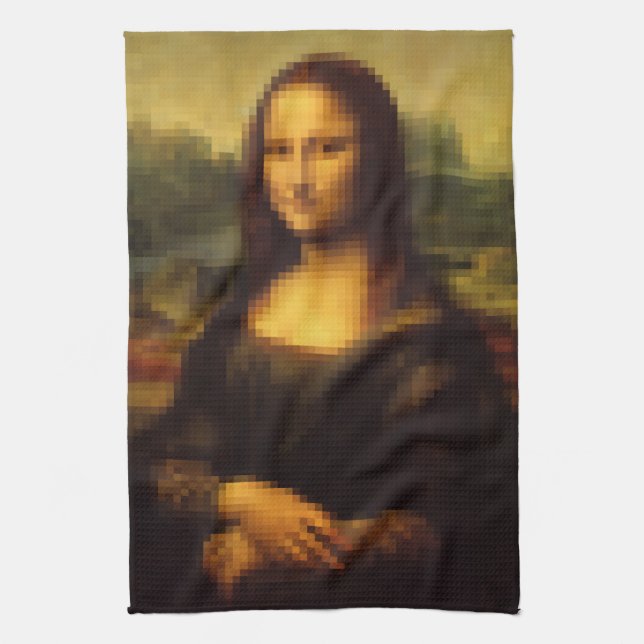 Pixated Mona Lisa Küchentuch (Vertikal)