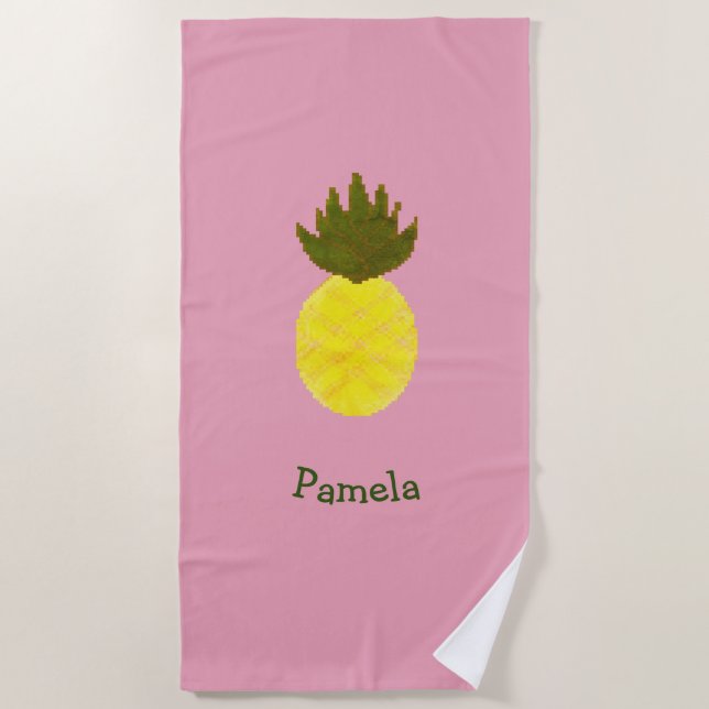 Pixated Pineaple Strandtuch (Vorderseite)