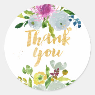 PixDezine Aquarell-Blumen/Grün Ranunculus Runder Aufkleber