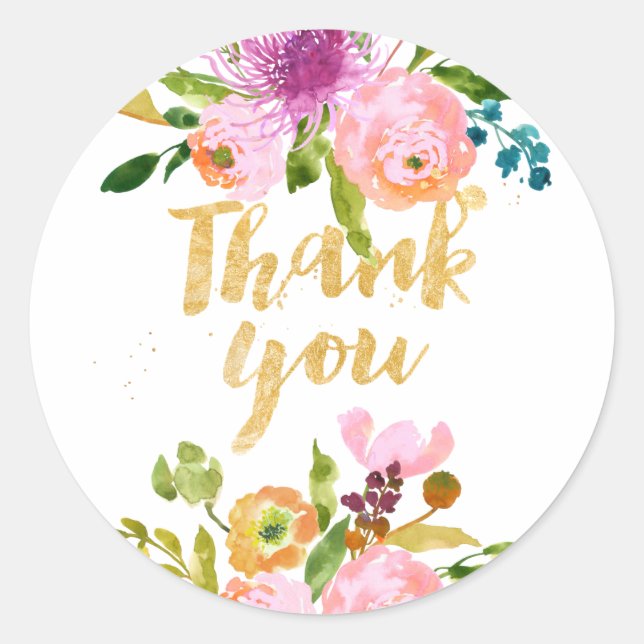 PixDezine Aquarellblume/Rosa Ranunculus Runder Aufkleber (Vorderseite)