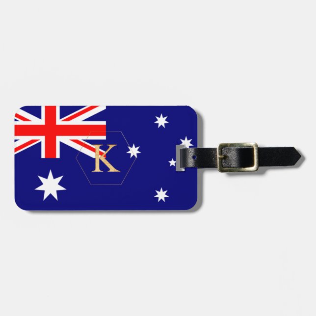 PIXDEZINE AUSTRALISCHE FLAGGE + DIY-MONOGRAM GEPÄCKANHÄNGER (Vorderseite horizontal)
