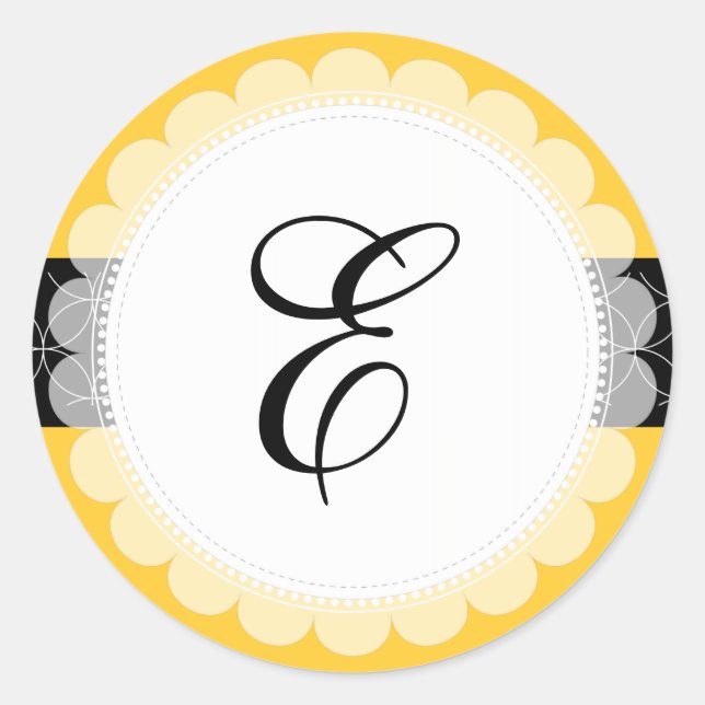 PixDezine doilie/DIY Monogramm+DIY Farbe+Schriftar Runder Aufkleber (Vorderseite)