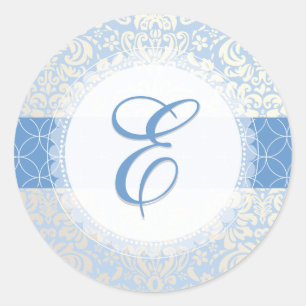 PixDezine fidora damast/diy farben/placid blau Runder Aufkleber