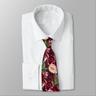 PixDezine H2 Blume Burgundy Blush Peonies Krawatte