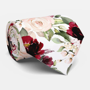 PixDezine H2 Blume Burgundy Blush Rose Neck Ti Krawatte