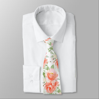 PixDezine H2 Blumen Teal und Rost Orange Krawatte