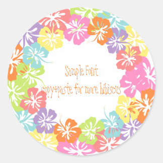 PixDezine Hibiskus lei/DIY Hintergrundfarbe Runder Aufkleber
