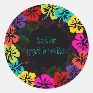 PixDezine Hibiskus lei/DIY Hintergrundfarbe Runder Aufkleber
