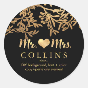 PixDezine Olebt/Imitate Gold/DIY Hintergrund Runder Aufkleber