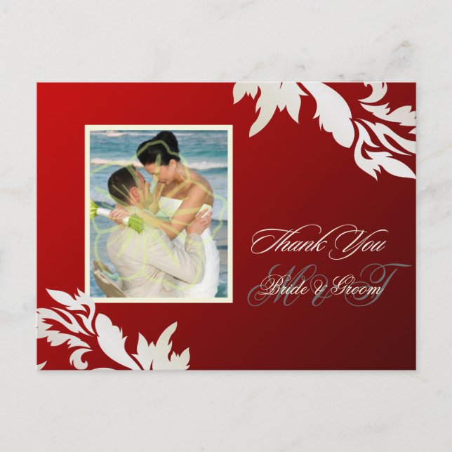 PixDezine Pearl Damask Vielen Dank Postkarten (Vorderseite)