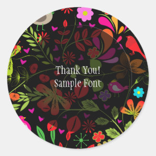 PixDezine Retro-Baum/DIY-Hintergrundfarbe Runder Aufkleber