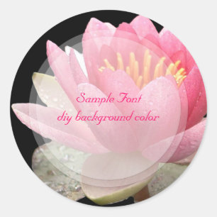 PixDezine rosa Lotus/DIY-Hintergrundfarbe Runder Aufkleber