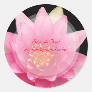 PixDezine rosa Lotus/DIY-Hintergrundfarbe Runder Aufkleber