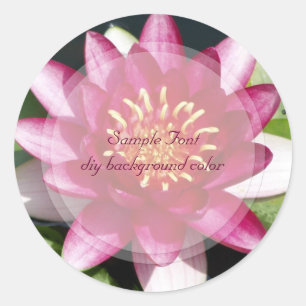 PixDezine rote Lotus/DIY-Hintergrundfarbe Runder Aufkleber