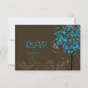 PixDezine RSVP blaue Ahornblätter/DIY-Hintergrund Karte