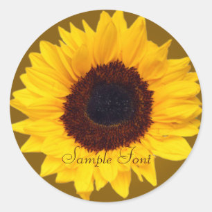 PixDezine Sonnenblume/DIY Hintergrundfarbe Runder Aufkleber