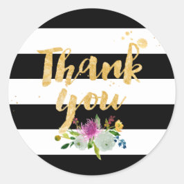 PixDezine Wasserfarbe Blütenfarben/Streifen Runder Aufkleber