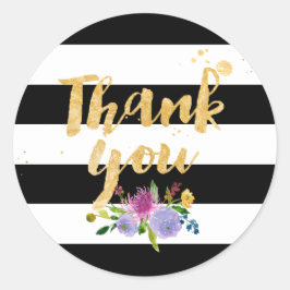 PixDezine Wasserfarbe Blütenfarben/Streifen Runder Aufkleber