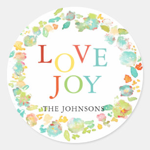 PixDezine Weihnachten Wasserfarbe Wintergrün Runder Aufkleber