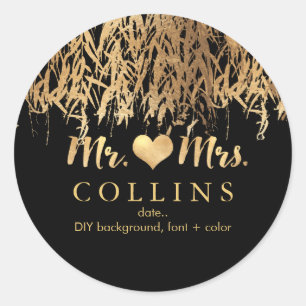 PixDezine Willow Blätter/Imitate Gold/DIY Hintergr Runder Aufkleber