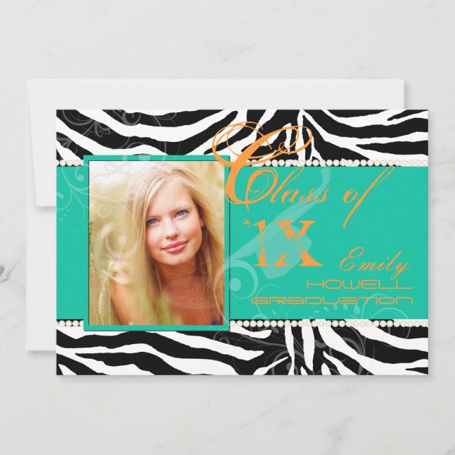 PixDezines 2012 Grads, Zebrafarben Einladung (Vorderseite)