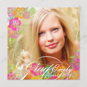 PixDezines 2012 Graduation Hibiskus leis Einladung