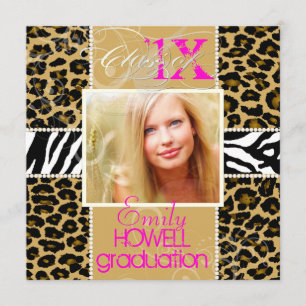 PixDezines 2013 Absolventen, Leoprint/DIY-Farben Einladung