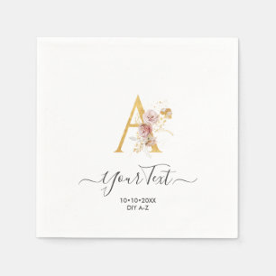 PixDezines A-Z Imitate Gold Monogram Herbstliche B Serviette