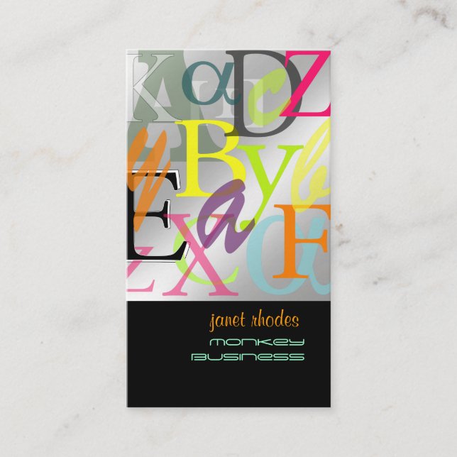 PixDezines ABC, griechische Alpha Visitenkarte (Vorderseite)