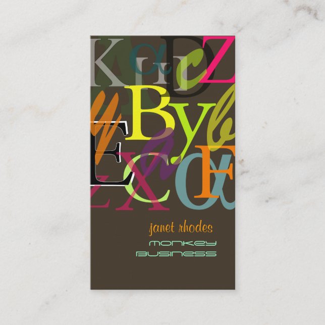 PixDezines ABC, griechische Hintergrundfarbe Alpha Visitenkarte (Vorderseite)