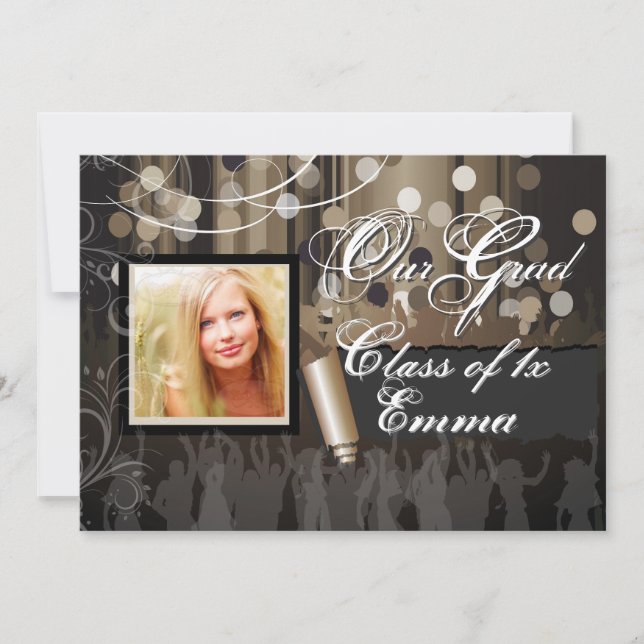 PixDezines Abschluss/Tanzsaal/Zigarre Einladung (Vorderseite)