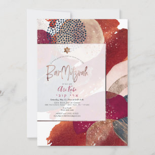 PixDezines Abstrakt Moderne Bar Mitzvah Einladung