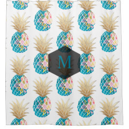 PixDezines Aloha Ananas/Aqua/DIY Hintergrund Duschvorhang