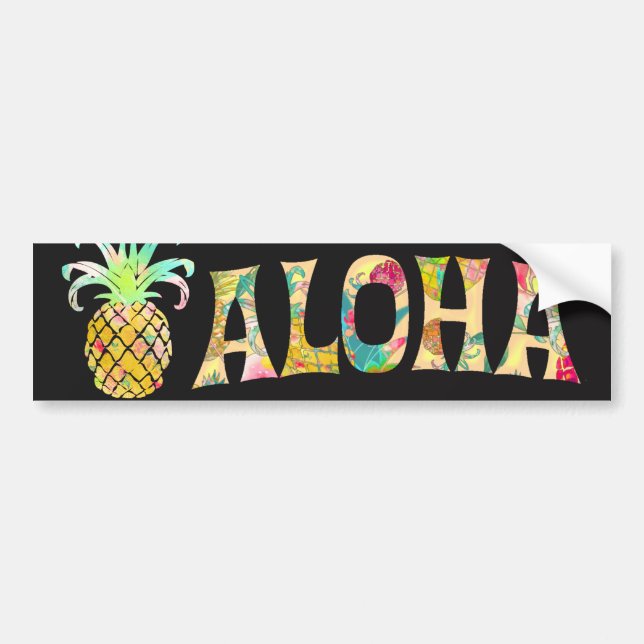 PixDezines Aloha Ananas Autoaufkleber (Vorne)