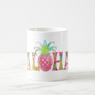 PixDezines Aloha Ananas+BlumenAquarell Tasse