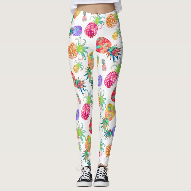 PixDezines Aloha Ananas/DIY Bckgrnd Color Leggings (Vorderseite)