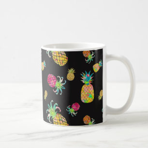 PixDezines Aloha Ananas+Floral Wasserfarbe Kaffeetasse