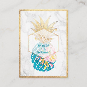 PixDezines Aloha Ananas/Gold/Marmor/Unterlage Begleitkarte