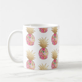 PixDezines Aloha Ananas+Hot Pink+Imitate Gold Kaffeetasse