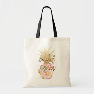 PixDezines Aloha Ananas+Imitat Gold+Aqua Tragetasche