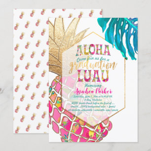 PixDezines Aloha Ananas/Pink/Abschluss Luau Einladung