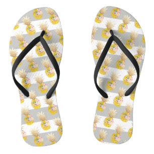 PixDezines Aloha Ananas+Streifen Flip Flops