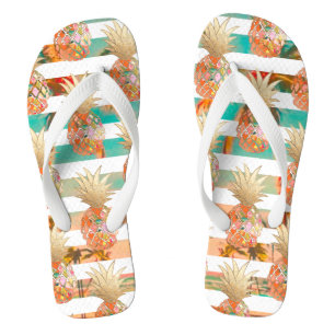 PixDezines Aloha Ananas+Streifen Flip Flops
