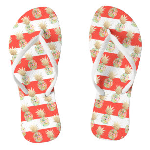 PixDezines Aloha Ananas+Streifen Flip Flops