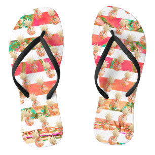 PixDezines Aloha Ananas+Streifen Flip Flops