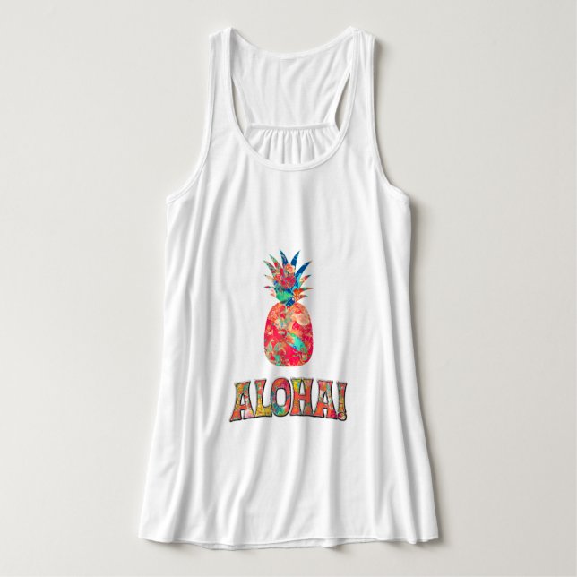 PixDezines Aloha Ananas Tank Top (Design Vorderseite)